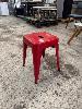 75 · 8 x RED METAL STOOLS