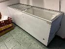 GLASS DISPLAY CHEST FREEZER, LARGE, APPROX 600 LITRE, 240V, COLD!