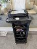 Black Plastic Mobile Hair Dressers Trolley, Combs