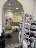 Rectangular Oval Topped Gold Metal Framed Wall Mirror, 1800 X 800mm