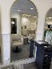 Rectangular Oval Topped Gold Metal Framed Wall Mirror, 1800 X 800mm
