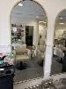 Rectangular Oval Topped Gold Metal Framed Wall Mirror, 1800 X 800mm