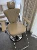 Dsse Latte Vinyl Upholstered Chrome Base Swivel Treatment Chair