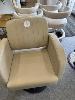 Dsse Latte Vinyl Upholstered Black Base Swivel Height Adjustable Hairdressing Salon Chair