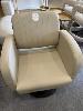 17 · DSSE LATTE VINYL UPHOLSTERED BLACK BASE SWIVEL HEIGHT ADJUSTABLE HAIRDRESSING SALON CHAIR