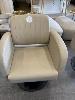 Dsse Latte Vinyl Upholstered Black Base Swivel Height Adjustable Hairdressing Salon Chair
