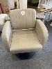 Dsse Latte Vinyl Upholstered Black Base Swivel Height Adjustable Hairdressing Salon Chair