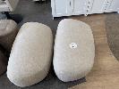 2 X King Aura Beige Fabric Upholstered Ottomans