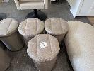 3 X Brown Vinyl Padded Stools