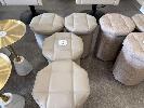 4 X Grey Vinyl Padded Stools