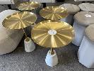 4 X Brass Topped 380 (Diameter) X 530mm (H) Occasional Tables