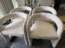 30 · 4 x BEIGE FABRIC UPHOLSTERED OCCASIONAL ARMCHAIRS