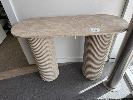 31 · STONE LOOK POLY OVAL OCCASIONAL HALL TABLE, 1100 x 780mm (H)
