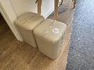 34 · 2 x BEIGE VINYL UPHOLSTERED STOOLS