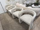 4 X Beige Fabric Upholstered Occasional Arm Chairs