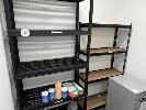 Black Plastic Shelving Unit, 1800 X 900 X 400mm & Black Metal Shelving Unit, 1450 X 800 X 300mm