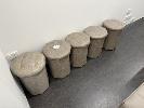 5 X Brown Vinyl Padded Stools