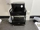82 · CE ELECTRIC TOWEL WARMER, MOD: GJ-16A, 240V, SINGLE PHASE ON BLACK METAL TROLLEY