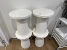 4 X White Poly Circular Occasional Tables