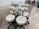 4 X Dsse Latte Vinyl Upholstered Stools
