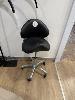 Black Vinyl Upholstered Stool