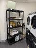 167 · BLACK PLASTIC SHELVING UNIT, 1800 x 900 x 400mm & CONTENTS BOWLS & SUNDRIES