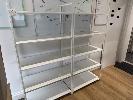 2 x WHITE METAL SHELVING BAYS, 1600 x 800 x 380mm