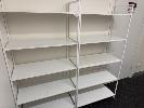 2 x WHITE METAL SHELVING BAYS, 1600 x 800 x 380mm