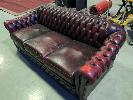 22 · 3-SEATER CHESTERFIELD LOUNGE, MAROON.