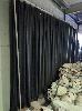 40 · 1 X FREE STANDING ACOUSTIC CURTAIN/BACKDROP. JANDS 5,000 x 3,600 MM (DROP) SCHOOL WOOL, 571 GSM FIRE RETARDANT, BLACK, ALLOY FRAME WITH 2 X HEAVY STEEL PLATE BASES.