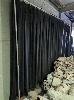41 · 1 X FREE STANDING ACOUSTIC CURTAIN/BACKDROP. JANDS 5,000 x 3,600 MM (DROP) SCHOOL WOOL, 571 GSM FIRE RETARDANT, BLACK, ALLOY FRAME WITH 2 X HEAVY STEEL PLATE BASES.