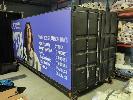 20' STEEL SHIPPING CONTAINER FITTED OUT AS MOBILE EVENT MARKETING UNIT. PAINTED BLACK. COPY ON SIDES.