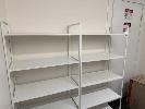 2 x WHITE METAL SHELVING BAYS, 1600 x 800 x 380mm