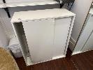 189 · WHITE LAMINATE TIMBER 2 DOOR CABINET, 900 x 800 x 350mm