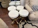 4 X Dsse Cream Vinyl Upholstered Stool