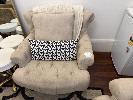 3 X Beige Fabric Upholstered Occasional Lounge Chairs & Cushions