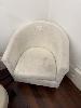3 X White Fabric Upholstered Occasional Tub Chairs