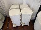 198 · 4 x WHITE PLASTIC MOBILE BEAUTICIANS TROLLEYS