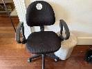 Black Fabric Upholstered Office Chair, Vinyl Footstool & Laminate Towel Rack
