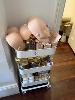 White Metal Mobile Beauticians Trolley & Accessories
