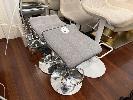 2 X Grey Fabric Upholstered Stools