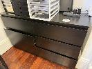 Black Laminate Timber 6 Drawer Chest, 750 X 1200 X 400mm