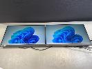 442 · 2 x LENOVO THINKVISION S24e-10 24" LCD MONITORS WITH DUAL DESK MOUNT STAND