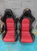 Pair Automotive Racing Seats, Auto Technica, Black & Red Leather, Adjustable Tilt,, As New No Gst