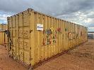 40' Shipping Container/Workshop With Power, Lighting, Benches & Storage, Side Door Access