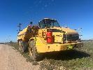 168 · CATERPILLAR ARTICULATED WATER CART, 6x6, MOD: 740, PIN: CAT00740PAXM01039, HOURS: 38,509, HYDRAULIC PUMP, MILD STEEL TANK (RUST EVIDENT ON TOP), 3 WAY REAR SPRAY, , ALL WORKING IN USE ON STIE