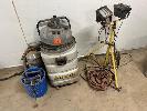 Spitwater Vacuum, Nilfisk Backpack Vacuum, Oxy Set, Work Light & Mop Bucket