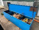 130 · RIGGERS BOX, 4 COMPARTMENT & 12, 16 & 10mm CHAIN SETS, HOOKS, EYES, SHACKLES & SOFT SLINGS