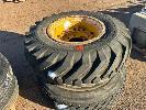 289 · PAIR PLANT WHEELS & TYRES, 8 STUD 18.4x28