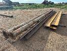 384 · 4 x I-BEAMS, 360mm x 6m (L),, 2 x RAIL IRON LENGTHS, 8m (L) &, 2 x THICK WALL PIPES WITH FLANGES, 250mm x 10m (L)